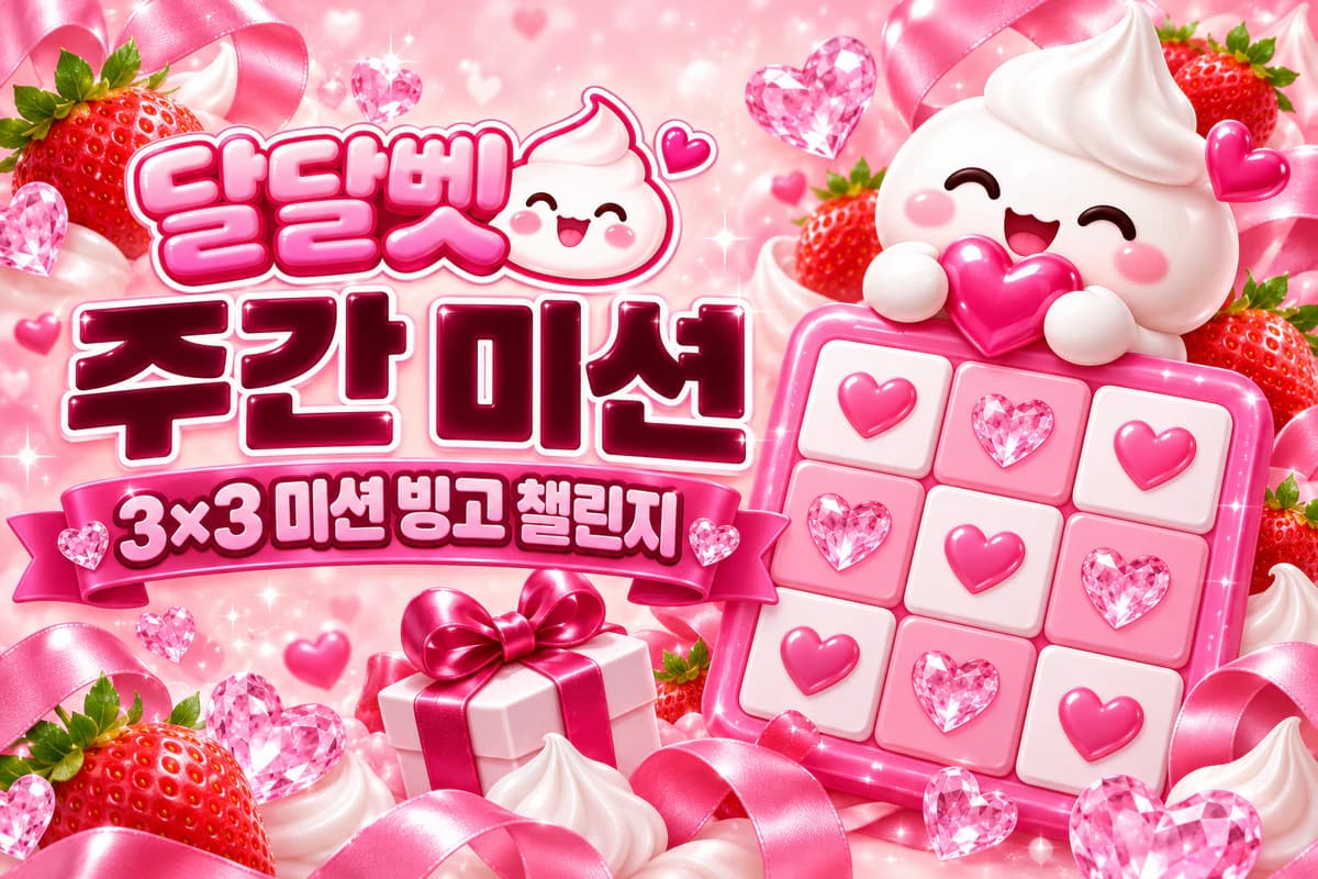 달달벳 주간 미션 3×3 미션 빙고 챌린지