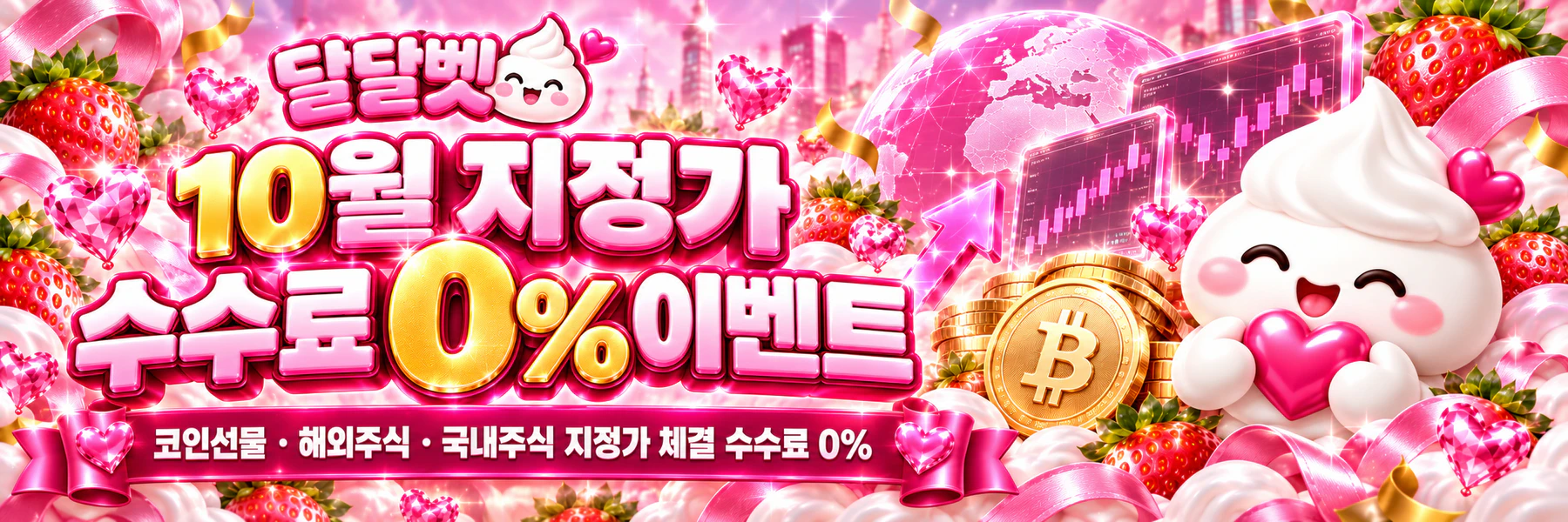 달달벳 10월 지정가 수수료 0% 이벤트. 코인선물 · 해외주식 · 국내주식 지정가 체결 수수료 0%
